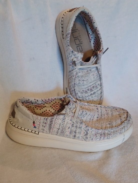 Hey Dude Shoes - Hey Dude Casual Slip-On Sneakers in Ivory Multi